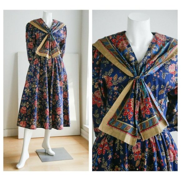 Suttles and Seawinds Dresses & Skirts - Vintage Suttles and Seawinds Cotton Floral Cottage Core Midi Dress Small